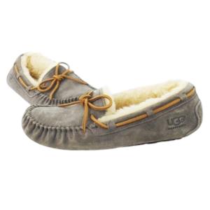 UGG australia モカシン デッキシューズ ドライビングシューズ ムートン スエード ボア リボン ロゴ型押し 7 24.0cm