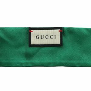 GUCCI スカーフ ネックボウ 絹 シルク GG ホースビット 総柄 緑 グリーン 紺 ネイビー /XZ OH GY19