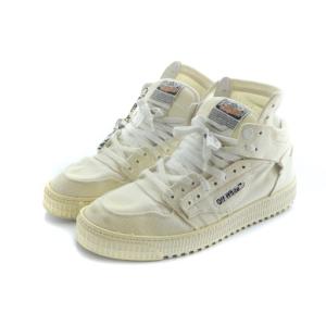 Off-White ハイカットスニーカー シューズ 靴 ロゴ キャンバス 42 26.5cm 白 ホワイト GY19 /MQ