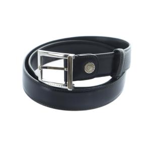 ベルト バックル シルバー金具 ロゴ レザー 110/44 黒 ブラック GY19 /MQ