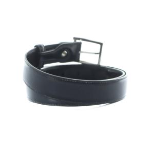 BVLGARI ベルト バックル シルバー金具 ロゴ レザー 110/44 黒 ブラック GY19 /MQ