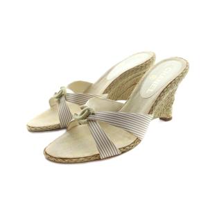 サンダル ウェッジソール ココマーク 37 ベージュ