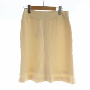 04P フレアスカート ミドル ココマーク ロゴ ジップフライ 絹混 シルク混 40 ベージュ P23205V13980