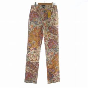 テーパードパンツ タグ付き ロング ジップフライ ロゴ ペイズリー柄 総柄 40 M マルチカラー GY19