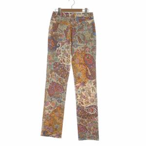 ETRO テーパードパンツ タグ付き ロング ジップフライ ロゴ ペイズリー柄 総柄 40 M マルチカラー GY19