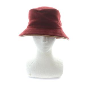 HERMES MOTSCH バケットハット 帽子 ロゴ カシミヤ 56cm 赤 レッド GY19 /MQ OH