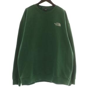 トレーナー スウェット 長袖 クルーネック ロゴ バックプリント 刺繍 110 2XL 緑 グリーン NM5MN53B