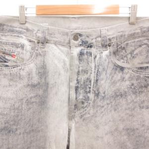 DIESEL 2010 D-MACS デニムパンツ ジーンズ ルーズストレート 加工 ボタンフライ W36 ライトグレー