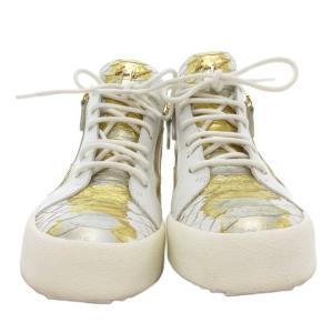 GIUSEPPE ZANOTTI スニーカー シューズ ハイカット パイソン型押し 35 白 ホワイト ゴールドカラー /AE GY18