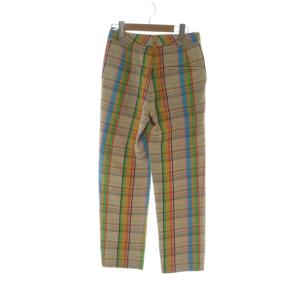 LOEWE テーパードパンツ ジップフライ ロゴ チェック柄 32 XXS マルチカラー GY19 /MQ