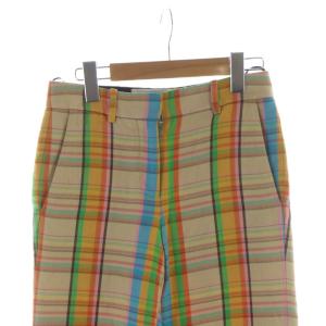 LOEWE テーパードパンツ ジップフライ ロゴ チェック柄 32 XXS マルチカラー GY19 /MQ