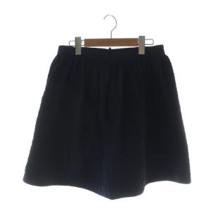 PRADA ミニスカート フレア ジップフライ ロゴ 38 S 紺 ネイビー GY19 /MQ
