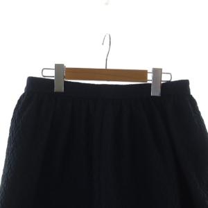 PRADA ミニスカート フレア ジップフライ ロゴ 38 S 紺 ネイビー GY19 /MQ