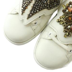 GUCCI スニーカー シェリーライン リボン ビジュー ワッペン 37 ホワイト