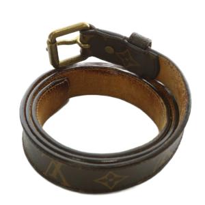 LOUIS VUITTON ベルト サンチュール PVC レザー ハトメ モノグラム 総柄 36/90 茶色 ブラウン /XZ OH