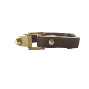 LOEWE ブレスレット アクセサリー バングル スタッズ レザー 茶 ブラウン GY19 /MQ OH