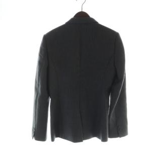 BALENCIAGA テーラードジャケット 長袖 総裏地 ロゴ シングル チェック柄 46 S グレー GY19 /MQ