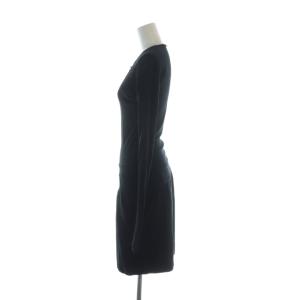 BALENCIAGA ロングワンピース ニット ロゴ 長袖 36 XS 黒 ブラック GY19 /MQ