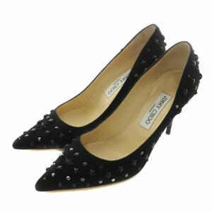 パンプス スタッズ ラインストーン 38 ブラック