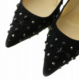 JIMMY CHOO パンプス スタッズ ラインストーン 38 ブラック