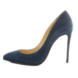 Christian Louboutin パンプス スエード ポインテッドトゥ ピンヒール 35.5 22.5cm 紺 ネイビー /XZ GY19