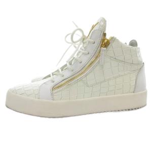 GIUSEPPE ZANOTTI スニーカー クロコ型押し 42 ホワイト