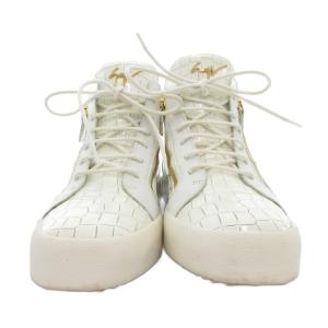 GIUSEPPE ZANOTTI スニーカー クロコ型押し 42 ホワイト
