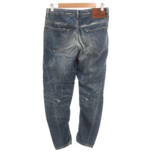 HYSTERIC GLAMOUR DUR加工 デニム九部丈サルエルPT デニムパンツ ジーンズ ジップアップ ダメージ加工 XS インディゴブルー