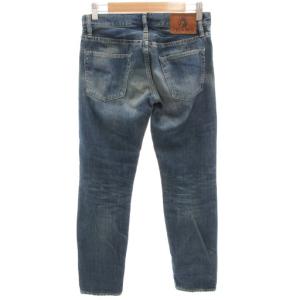 HYSTERIC GLAMOUR デニムパンツ ジーンズ スリムストレート CPR加工 ボタンフライ ダメージ加工 セルビッジ スタッズ