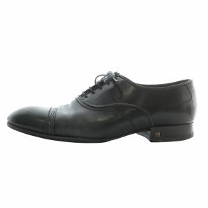 LOUIS VUITTON ビジネスシューズ 革靴 レザー アーモンドトゥ ストレートチップ レースアップ 6 25cm 黒 ブラック