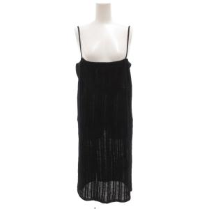 ニットキャミワンピース ロング ウール イタリア製 M 黒 ブラック /GV GY19