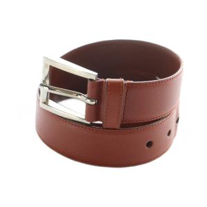 サフィアーノ ベルト バックル ロゴ レザー シルバー金具 85/34 茶 ブラウン GY19 /MQ