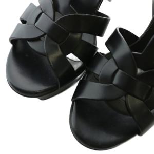 YVES SAINT LAURENT ストラップサンダル レザー 34.5 ブラック