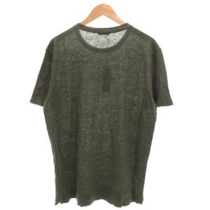 BOGLIOLI タグ付き Tシャツ 半袖 クルーネック 麻 リネン XL カーキ /GV GY19