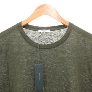 BOGLIOLI タグ付き Tシャツ 半袖 クルーネック 麻 リネン XL カーキ /GV GY19