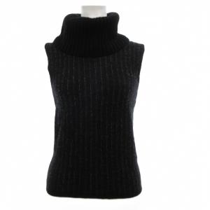 ニット セーター ノースリーブ タートルネック 40 黒 ブラック /BS GY19