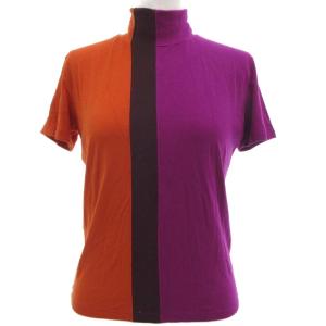 カットソー 半袖 ハイネック 40 オレンジ 紫 パープル /BS GY19