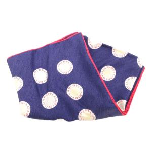 BVLGARI 美品 スカーフ 総柄 ドット シルク 青 ブルー /AE GY19