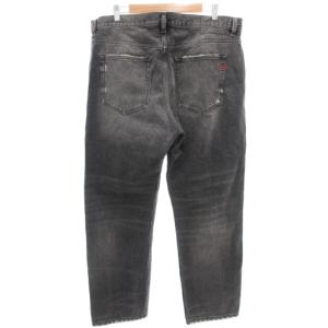 DIESEL 2020 D-VIKER ブラックデニムパンツ ジーンズ ストレート ボタンフライ ダメージ加工 W36