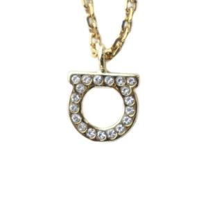 ネックレス アクセサリー ペンダント ロゴ ラインストーン ガンチーニ ゴールド色 760132 GY19