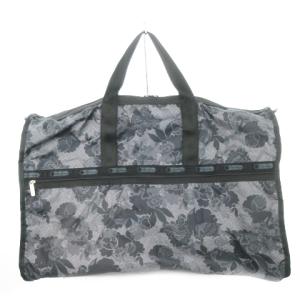 LesportSAC ボストンバッグ 大容量 ショルダー 2way ナイロン 花柄 総柄 グレー /AH13 GY19