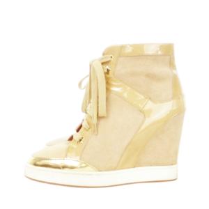 ハイカットスニーカー インヒール ハイヒール スエード レザー レースアップ 星 ロゴ 36 23cm