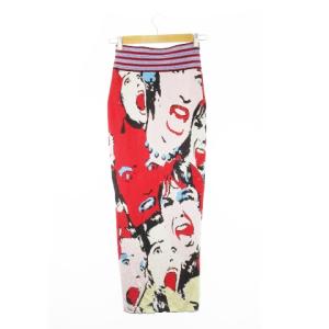 MARC JACOBS タイトスカート ニット ロング スリット ペンシル ハイウエスト 小さいサイズ XS 赤 レッド /CK15