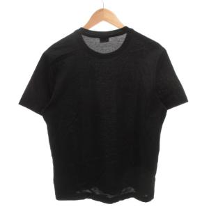 BRIONI Tシャツ カットソー 半袖 クルーネック ロゴ刺繍 S 黒 ブラック /GV GY19