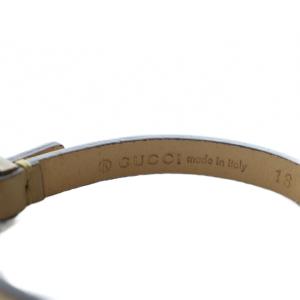 GUCCI ブレスレット アクセサリー バングル レザー ロゴ ベージュ GY19 /MQ OH