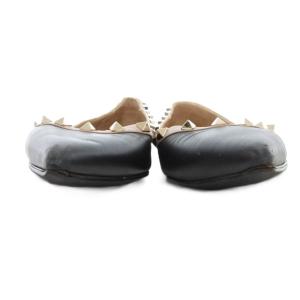 VALENTINO GARAVANI フラットシューズ パンプス スタッズ ポインテッドトゥ 38 25cm 黒 ブラック /AE GY19