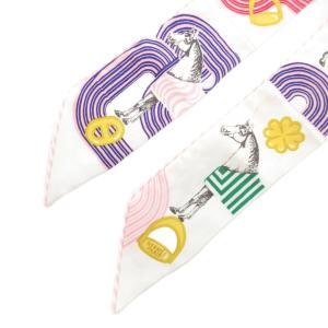 HERMES GARDE-ROBE POP CHARMS ガルドローブ ポップ ツイリー スカーフ 総柄 シルク マルチカラー