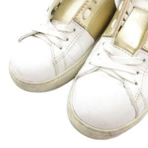 VALENTINO GARAVANI スニーカー シューズ ローカット 37.5 24.5cm 白 ホワイト ゴールドカラー /BS GY19