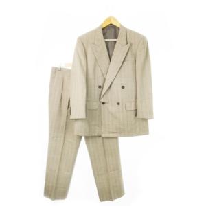 ダブルスーツ 2点セット セットアップ ウール ストライプ