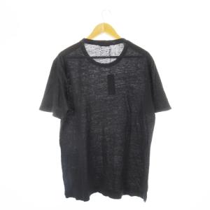 BOGLIOLI Tシャツ クルーネック 丸首 半袖 麻 リネン ネップ XL チャコール グレー /CK9 GY19